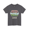 Moonlit Peaks personalized t-shirt with mountain badge design and name on the front