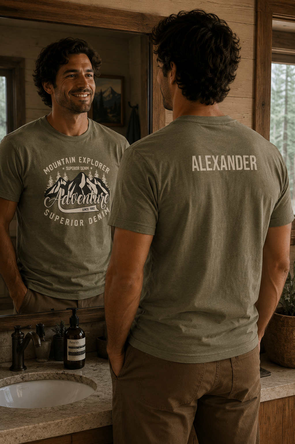 Personalized Mountain Explorer Superior Denim t-shirt additional product photo