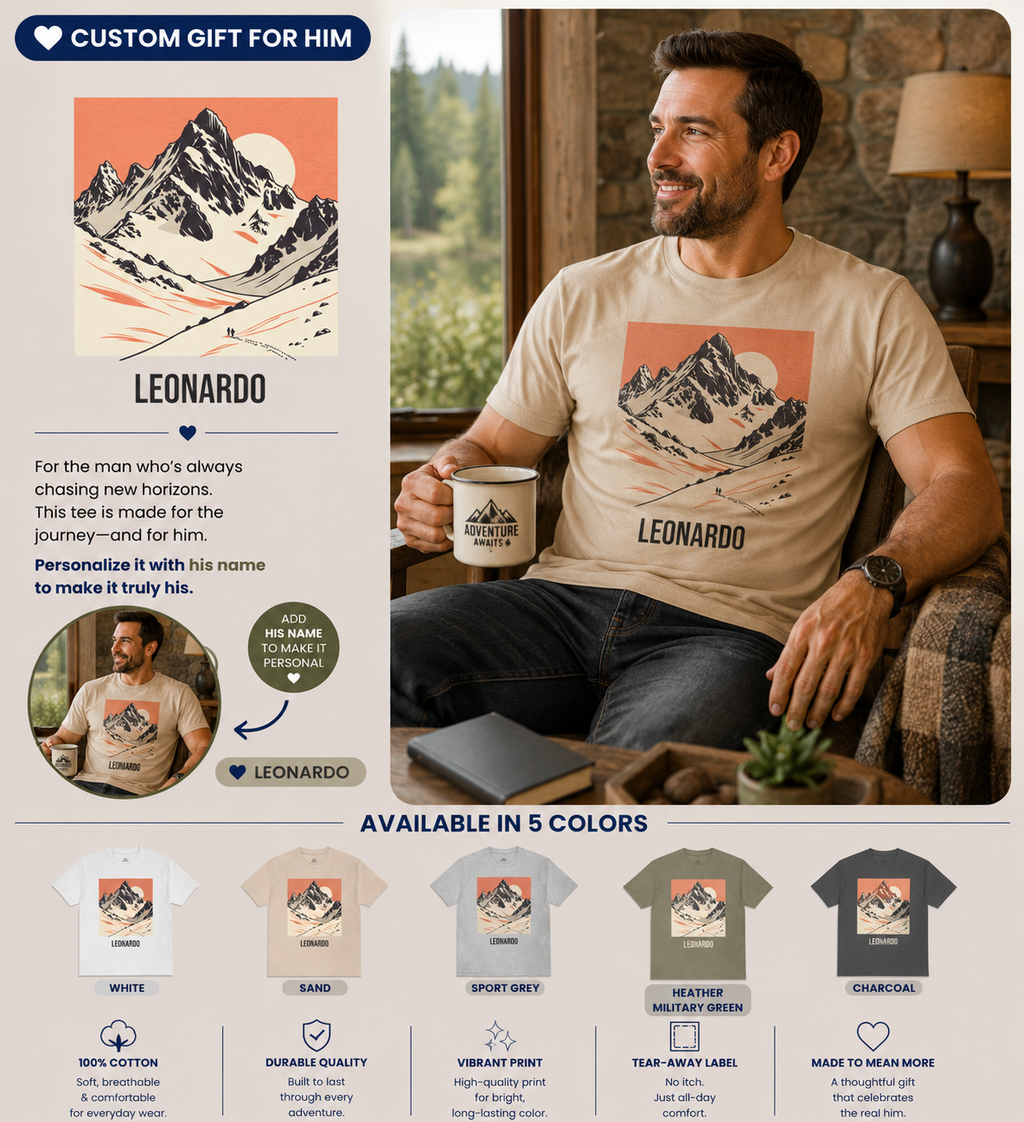 Personalized Mountain Sunset t-shirt additional product photo
