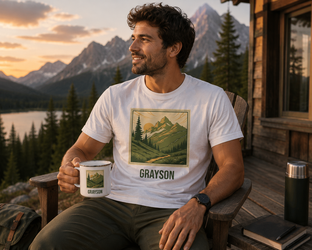 Personalized Mountain Trail t-shirt additional product photo