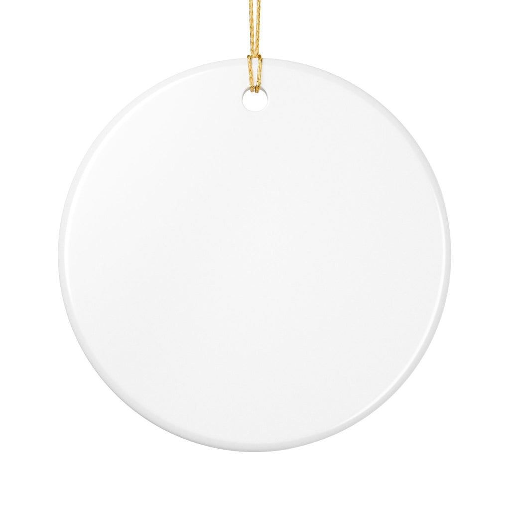 Back of the round white ceramic ornament, plain glossy finish
