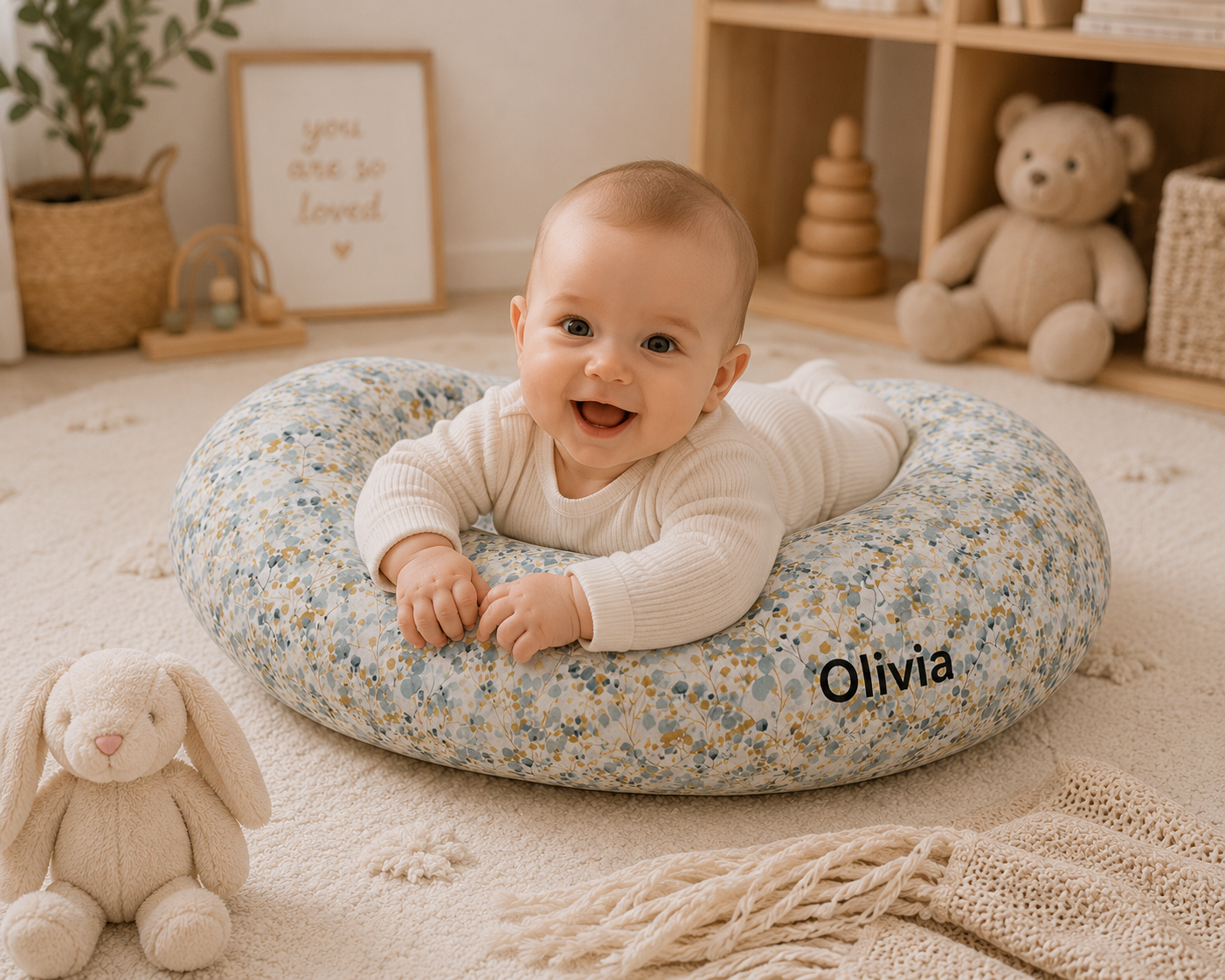 Fabric and feature details for the jersey nursing pillow cover