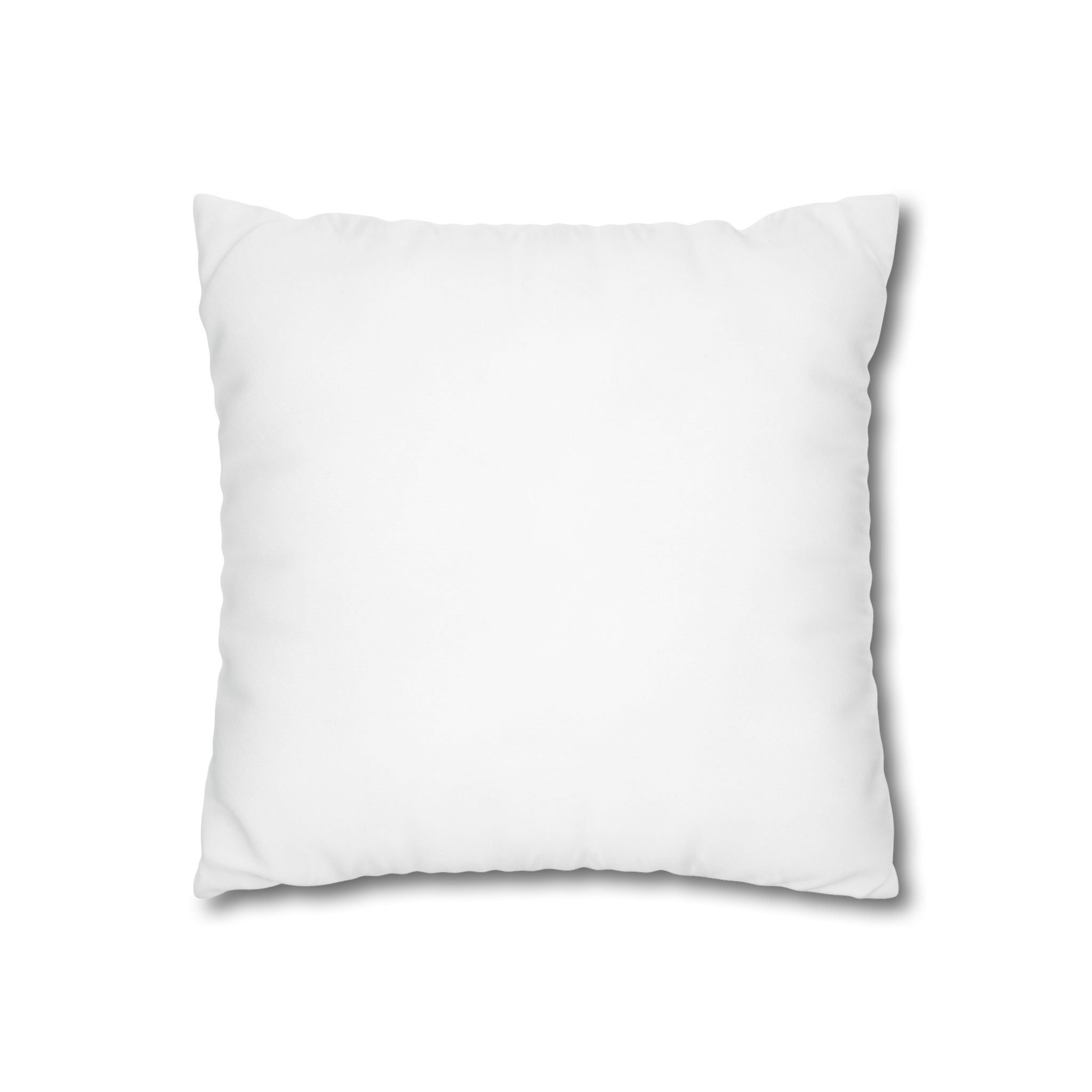 Custom photo couples pillow resting on a bed