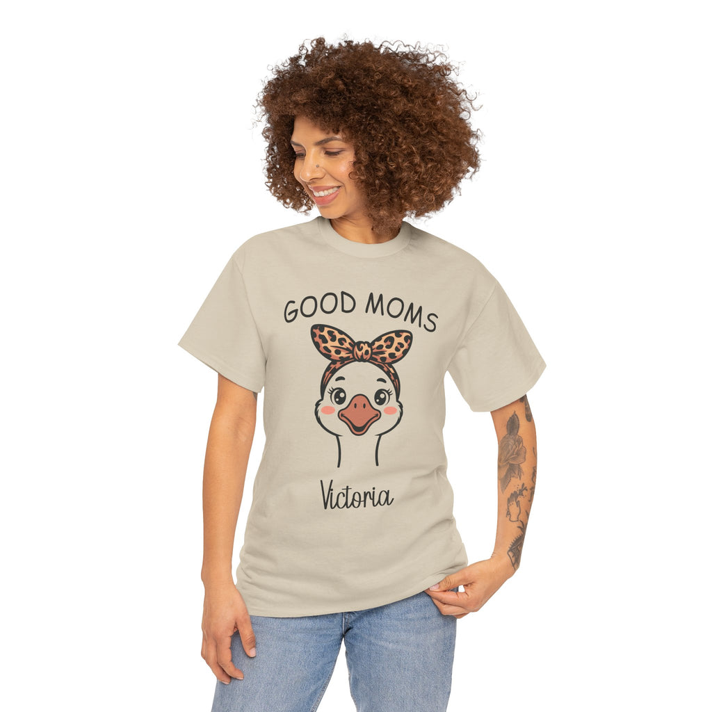 Good Moms t-shirt shown folded