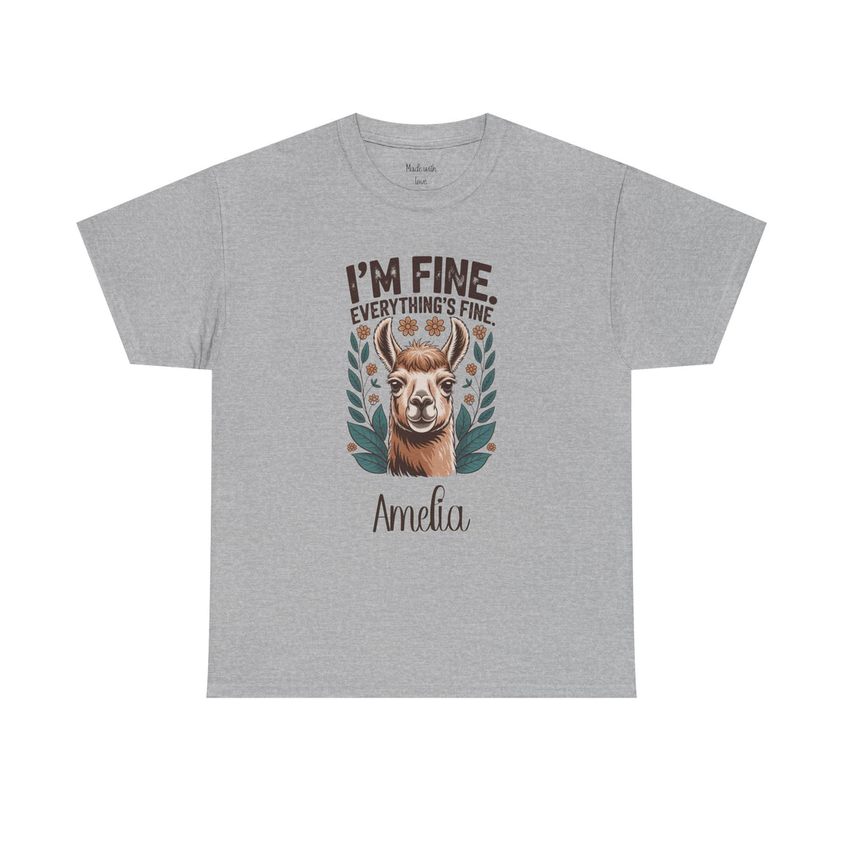 I'm Fine Everything's Fine t-shirt in a solid color