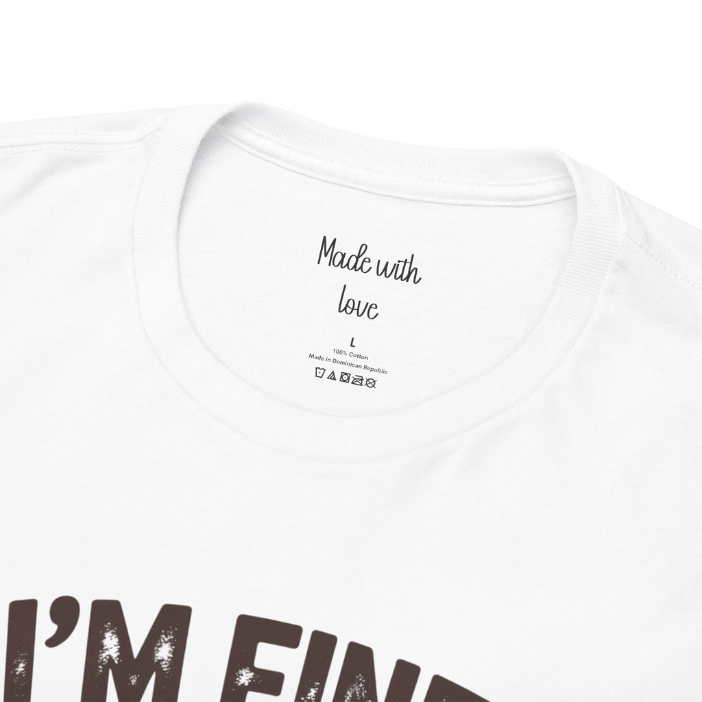 Close-up of the I'm Fine Everything's Fine alpaca print