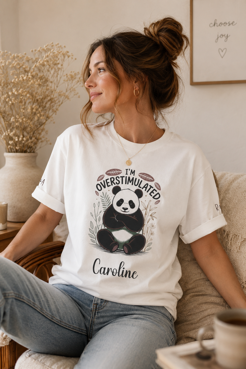 Personalized I'm Overstimulated T-Shirt – Funny Panda Mom Tee