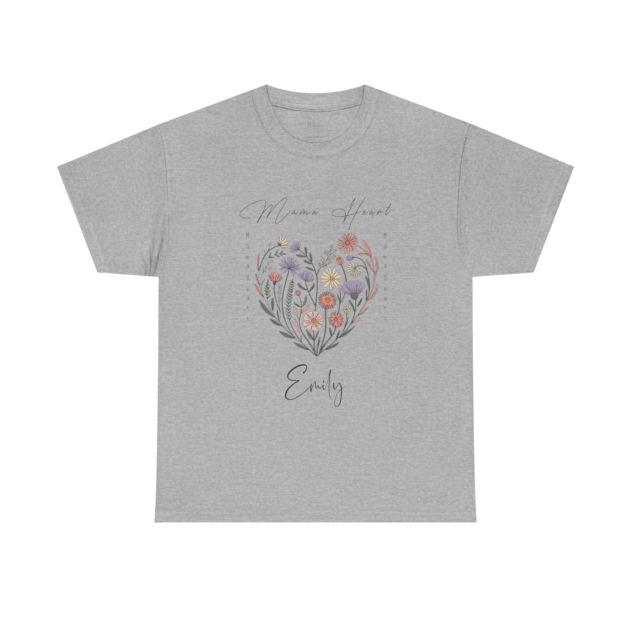 Mama Heart t-shirt in a solid color