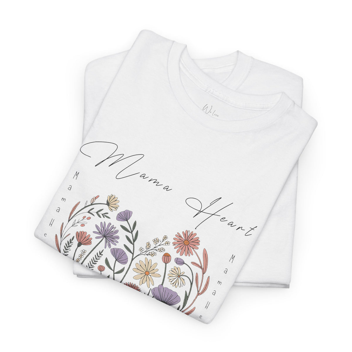 Close-up of the Mama Heart wildflower print