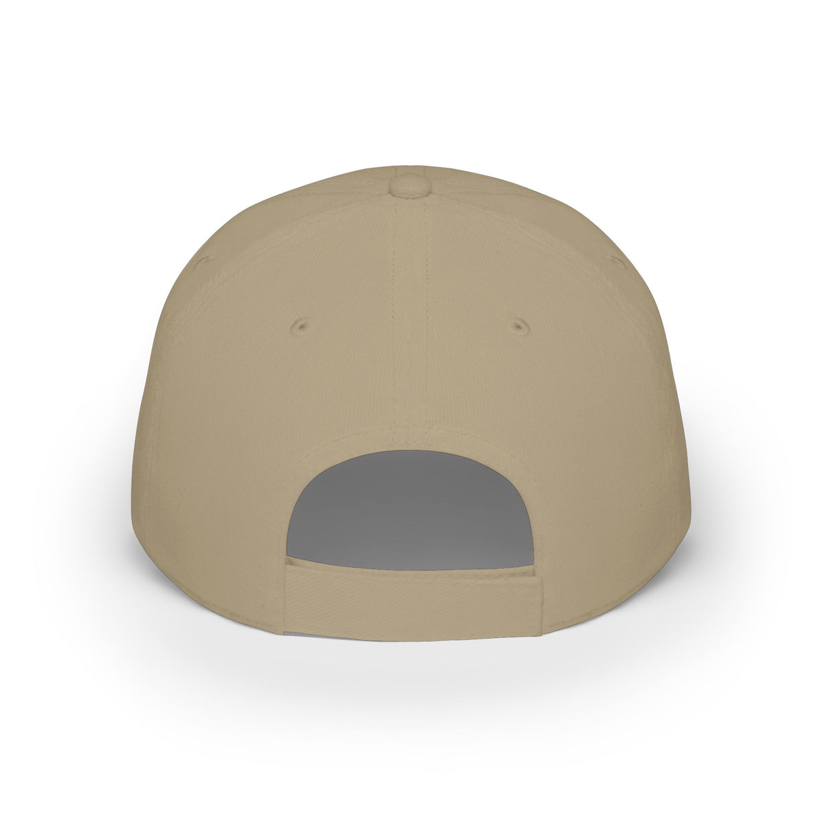Back of the khaki personalized mountain stars cap showing the adjustable Velcro closure