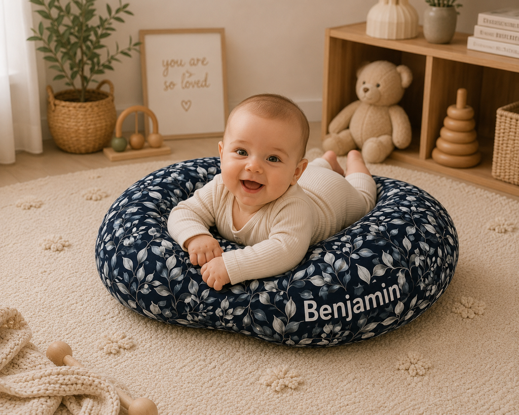 Size guide showing the nursing pillow cover dimensions