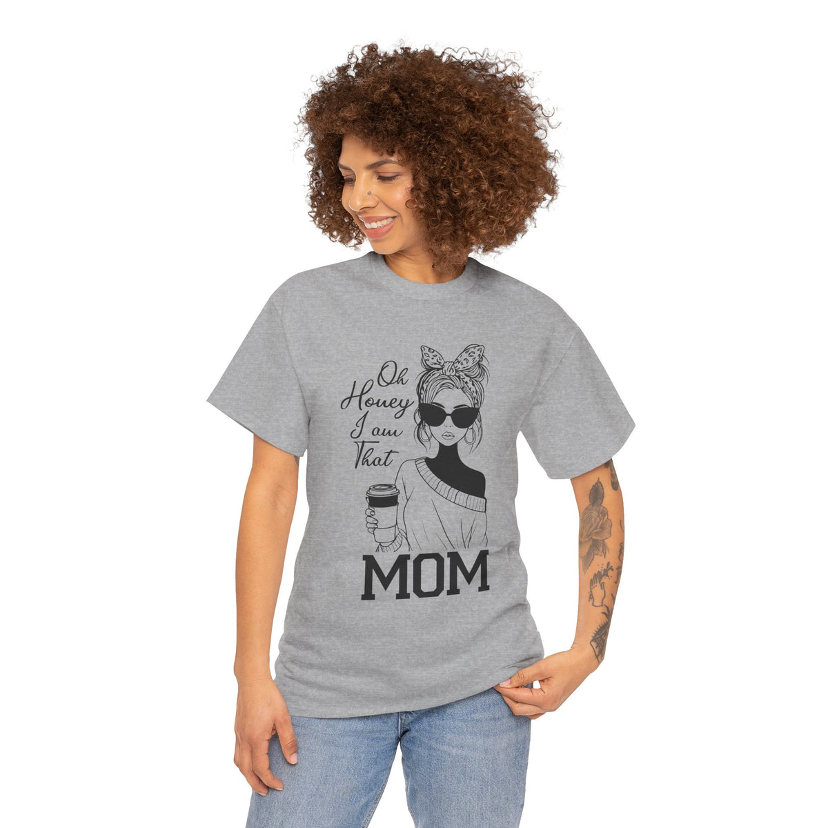 Oh Honey I'm That Mom t-shirt on a hanger