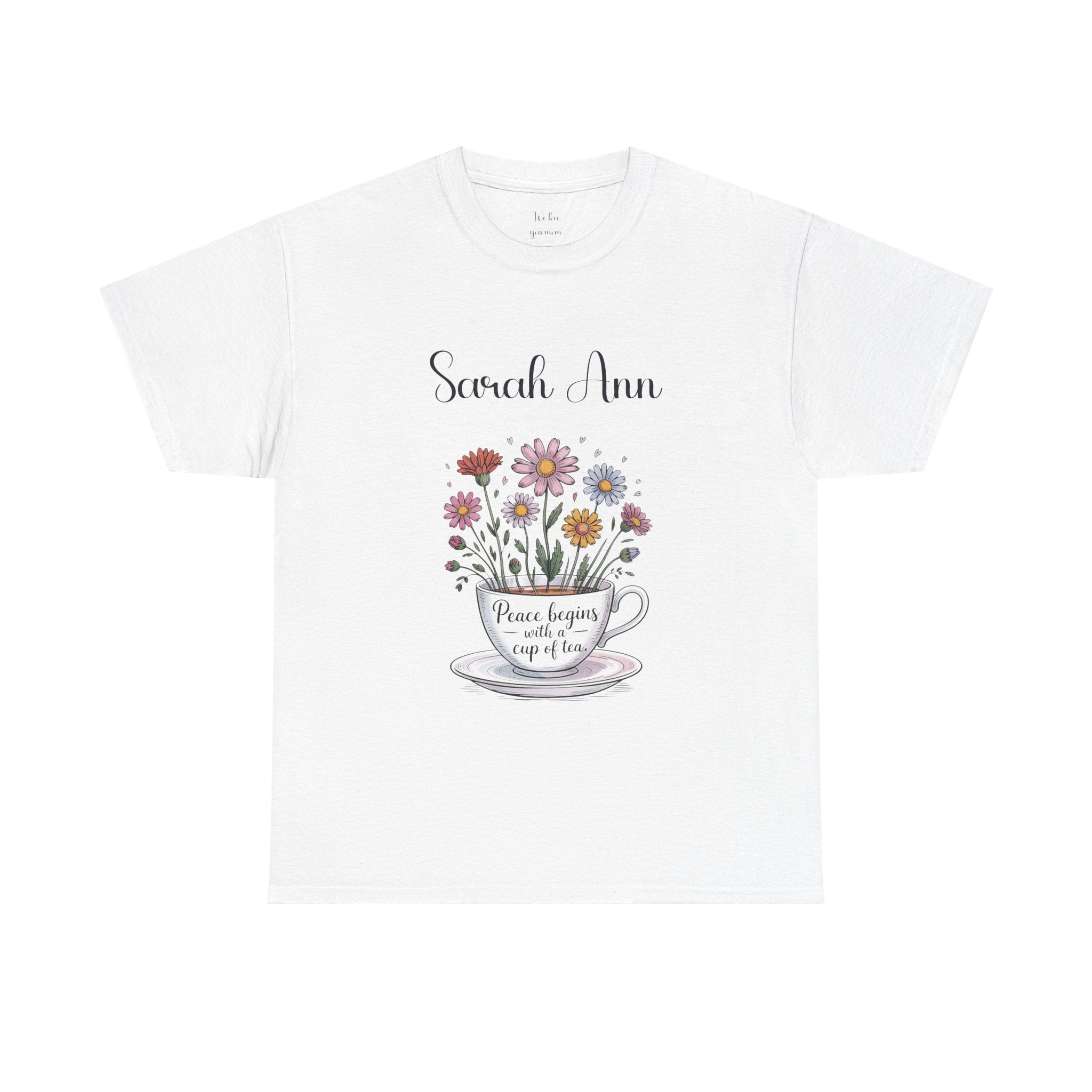 Personalized Peace Begins with a Cup of Tea t-shirt design