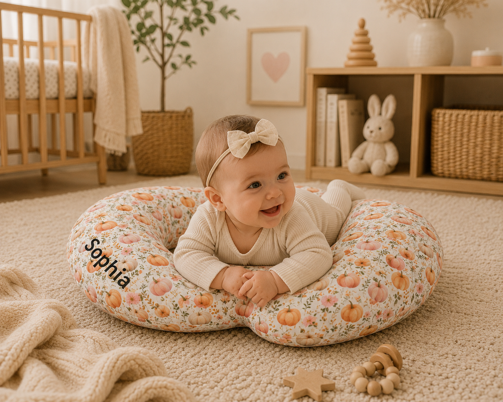 Size guide showing the nursing pillow cover dimensions
