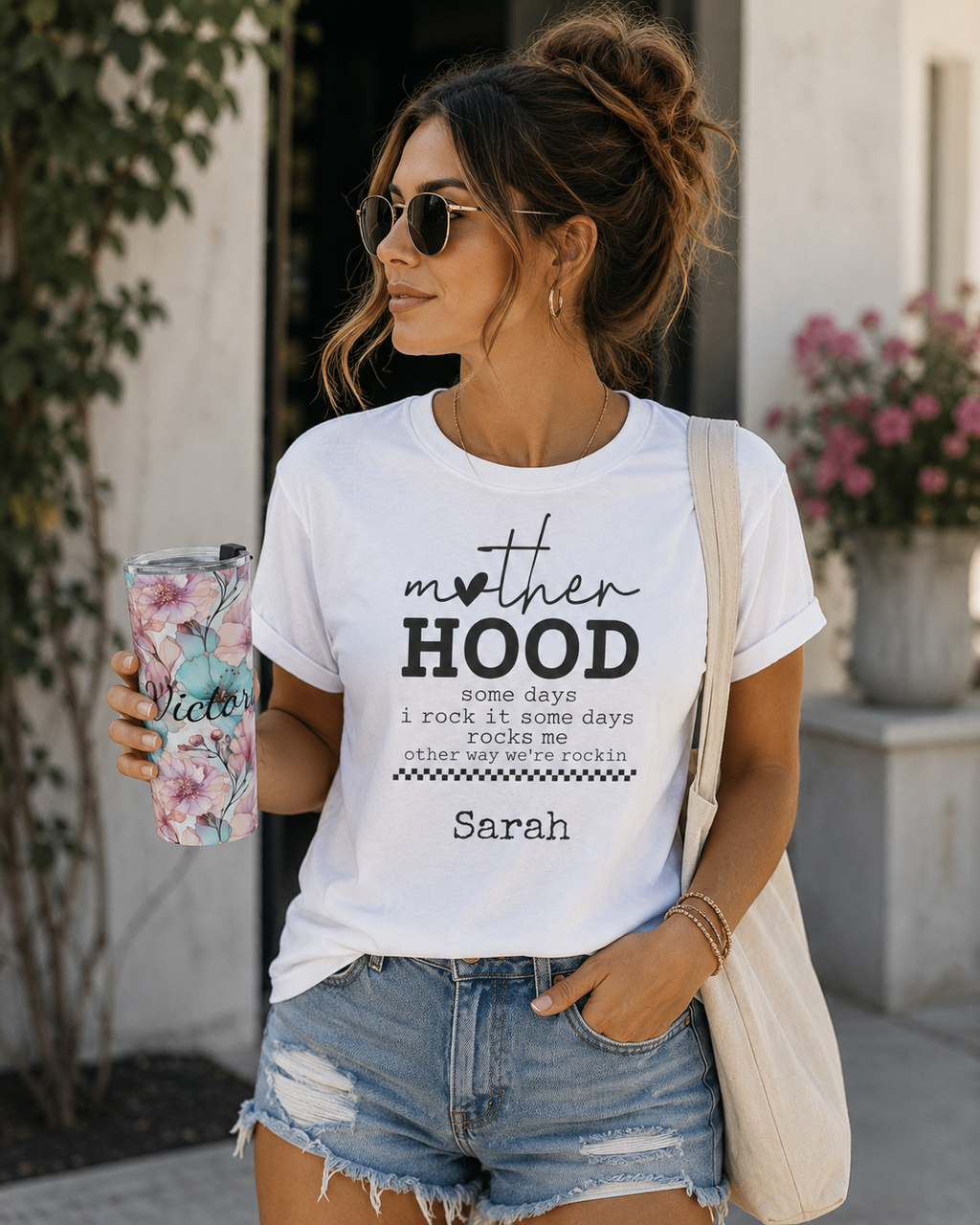 Personalized Motherhood T-Shirt – Some Days I Rock It Mom Tee