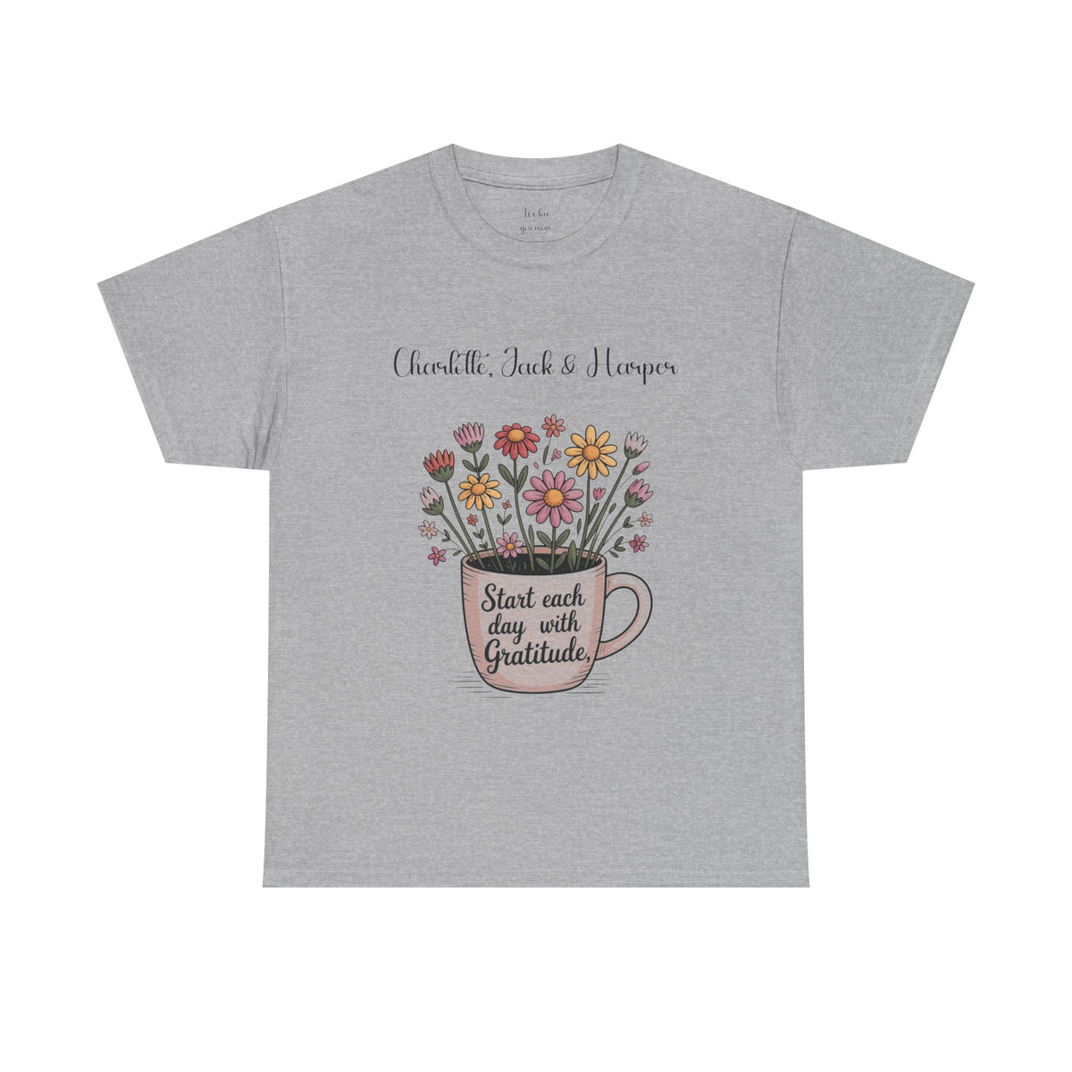 Gratitude t-shirt in a solid color