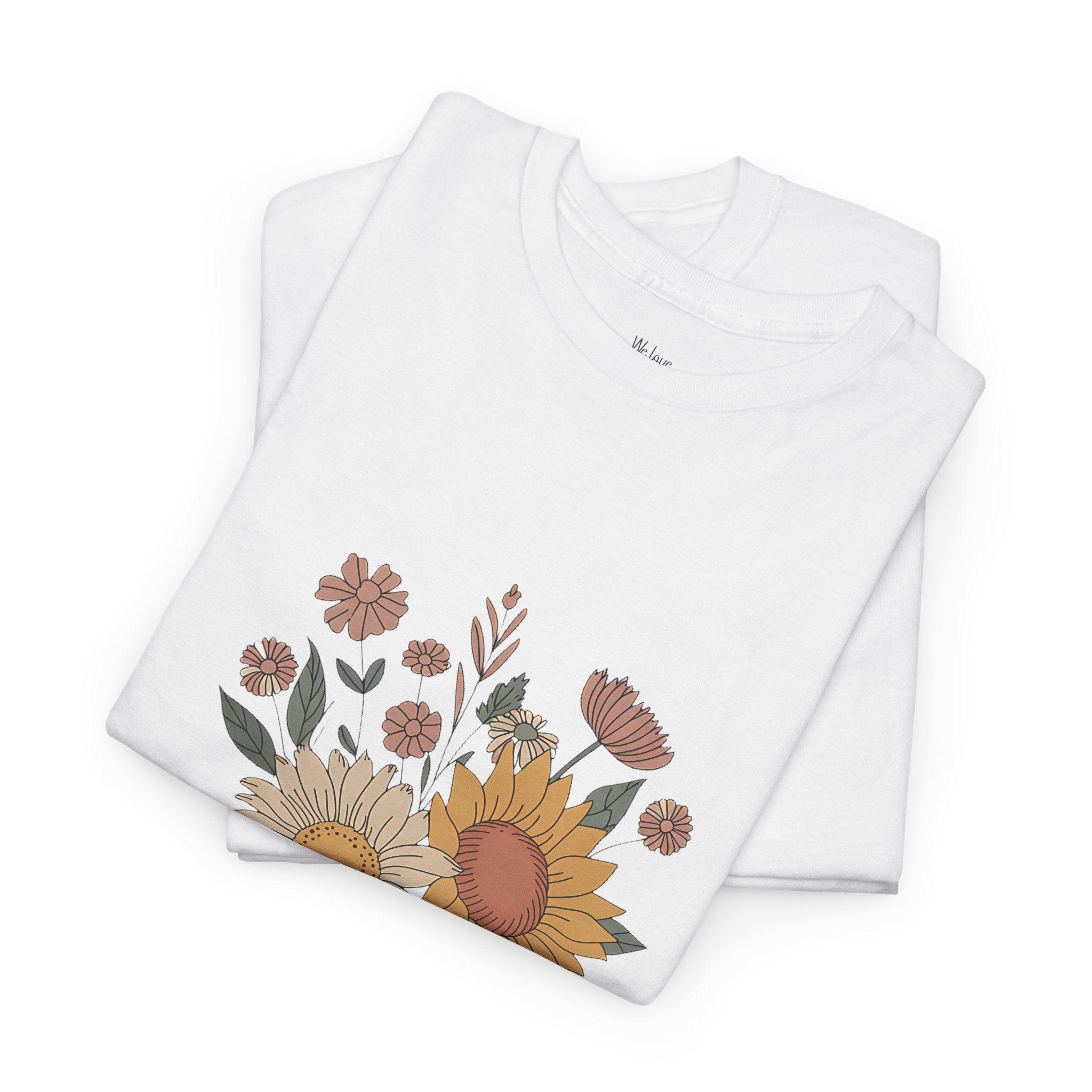 Close-up of the Strong Loving Mom sunflower print