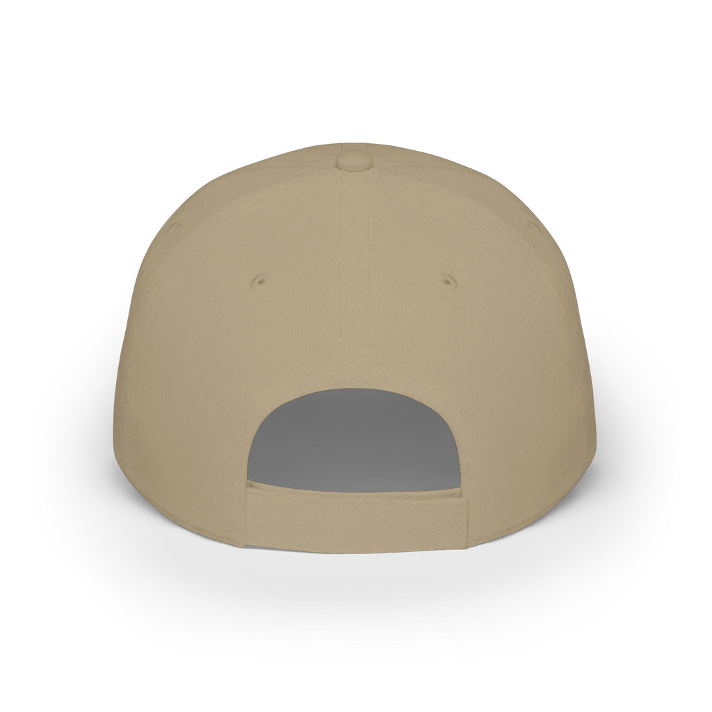 Back of the khaki personalized sunrise waves cap showing the adjustable Velcro closure