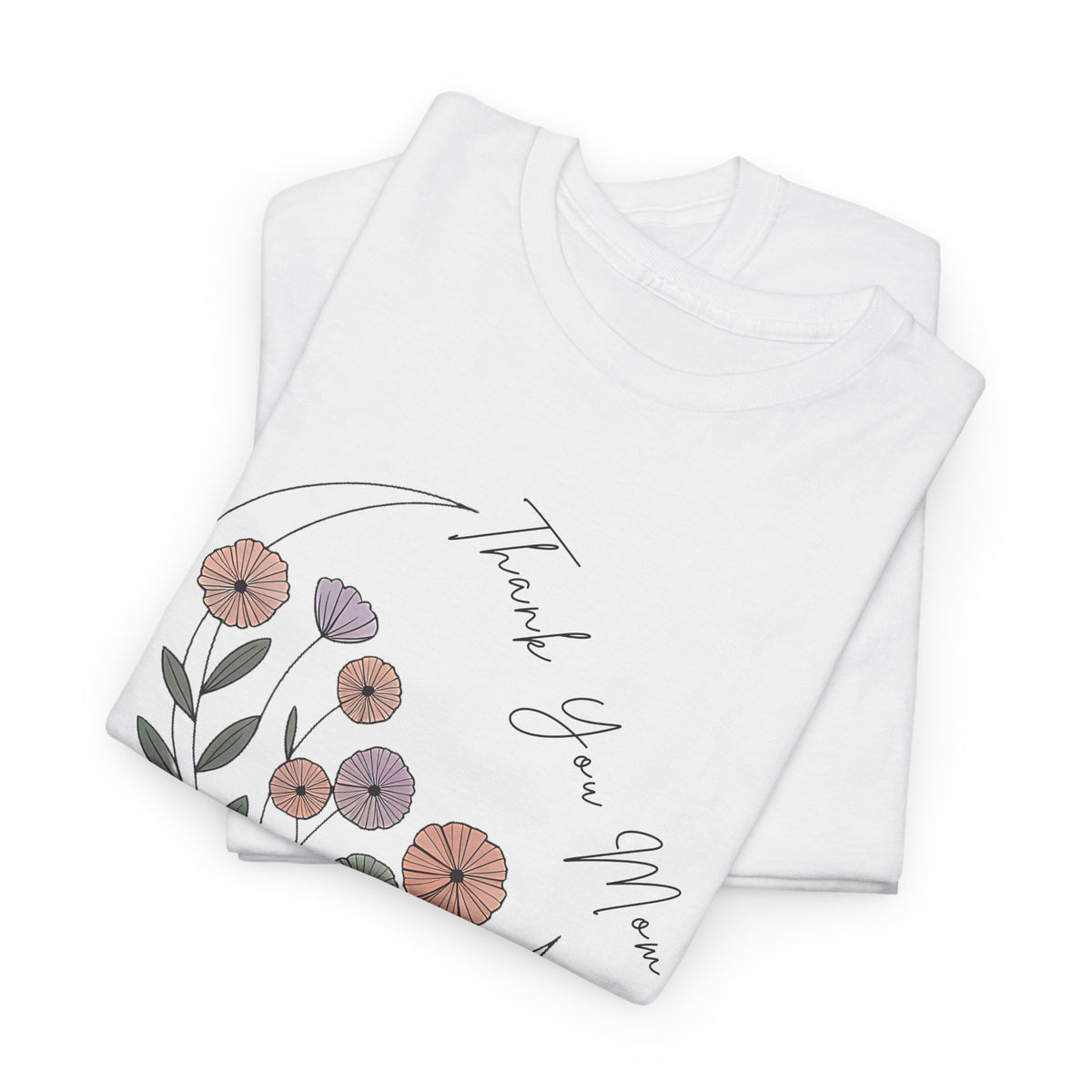 Close-up of the Thank You Mom print with kids' names