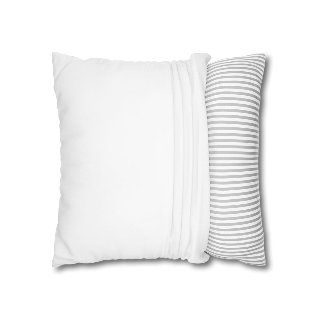 Personalized wedding photo pillow on a plain neutral background