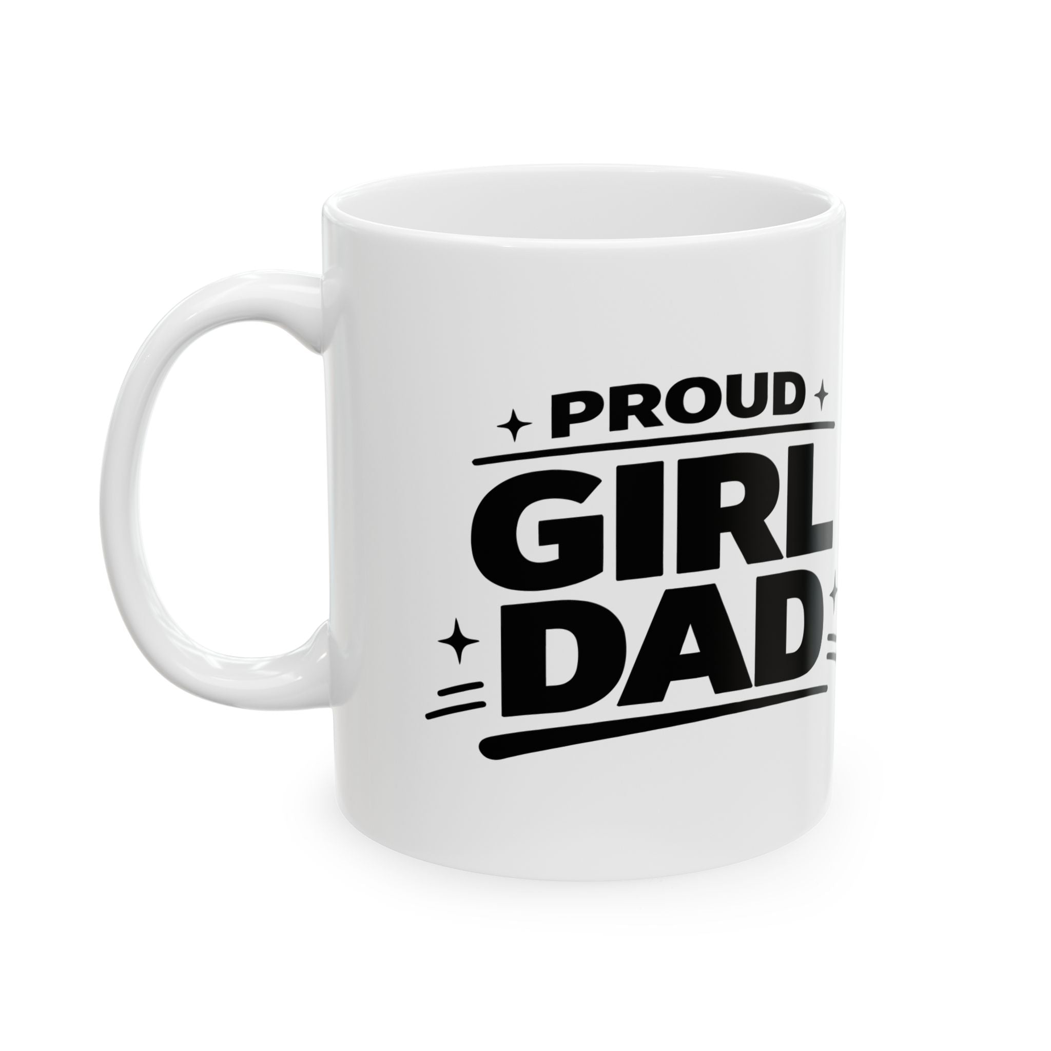Proud Girl Dad mug with bold modern lettering