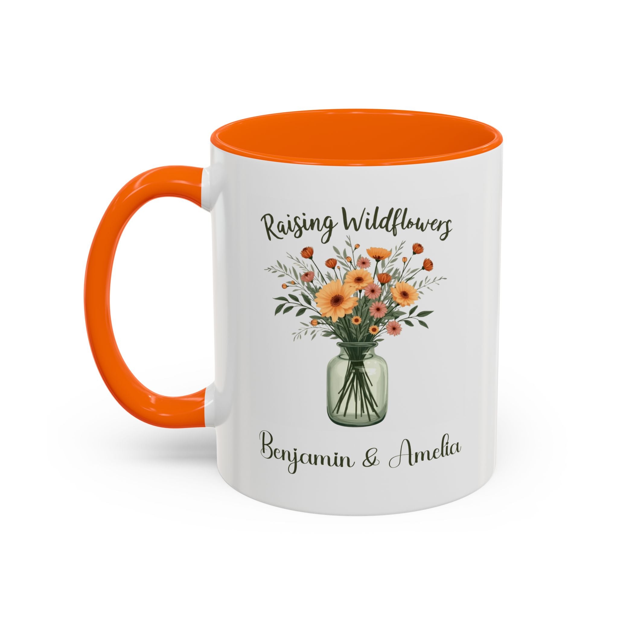 Raising Wildflowers accent mug, main design view