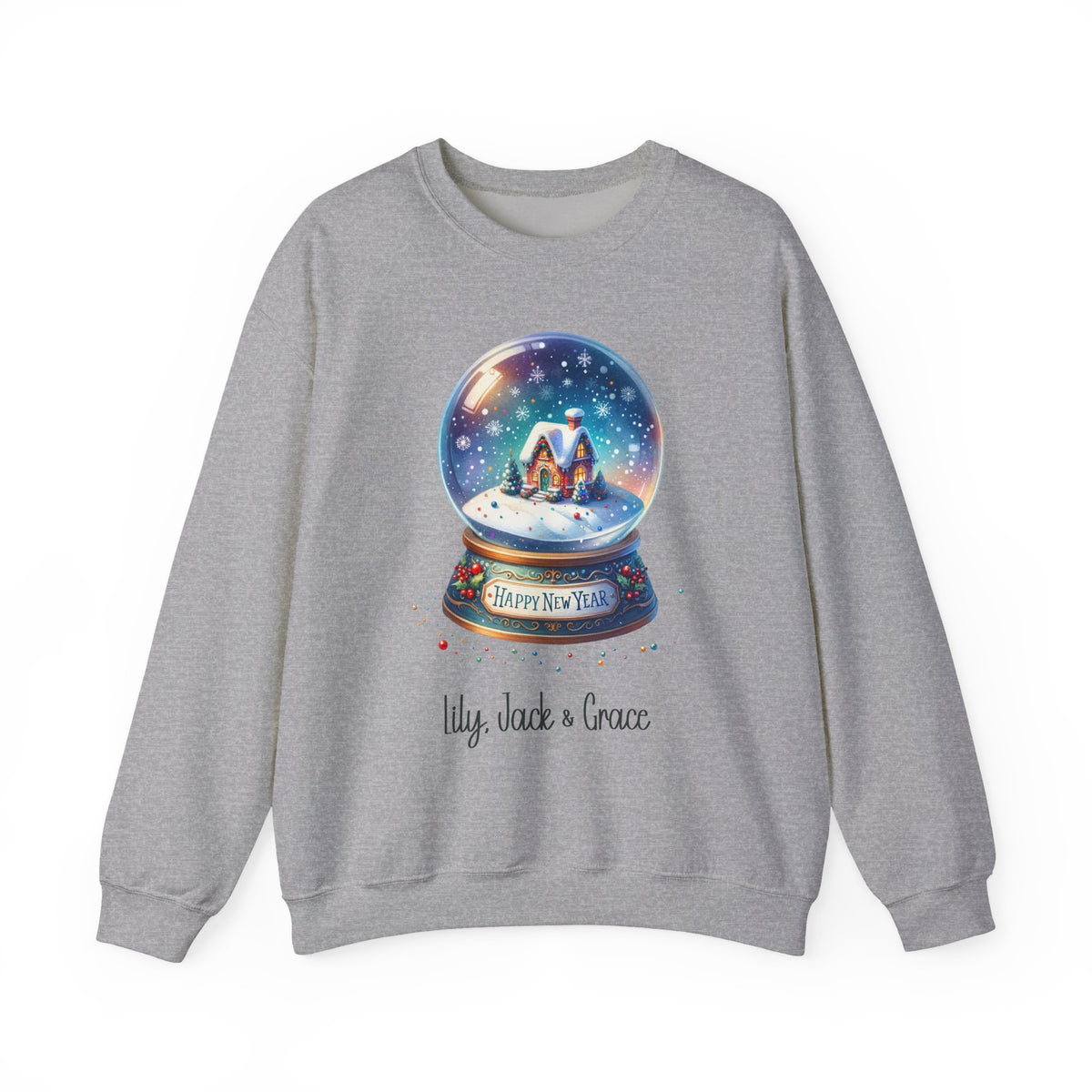 Sport Grey personalized Snow Globe sweatshirt, front view